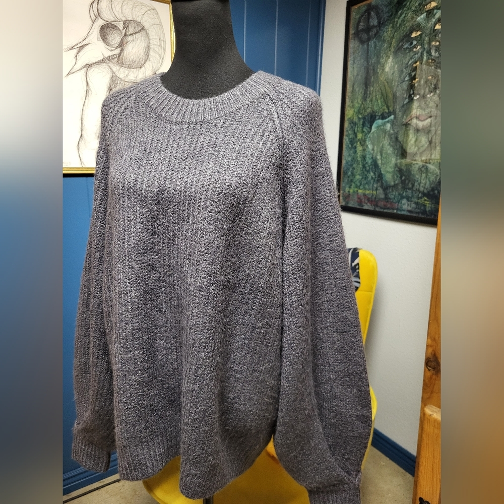 Scoop Ballon Sleeve Sweater Size L NWT